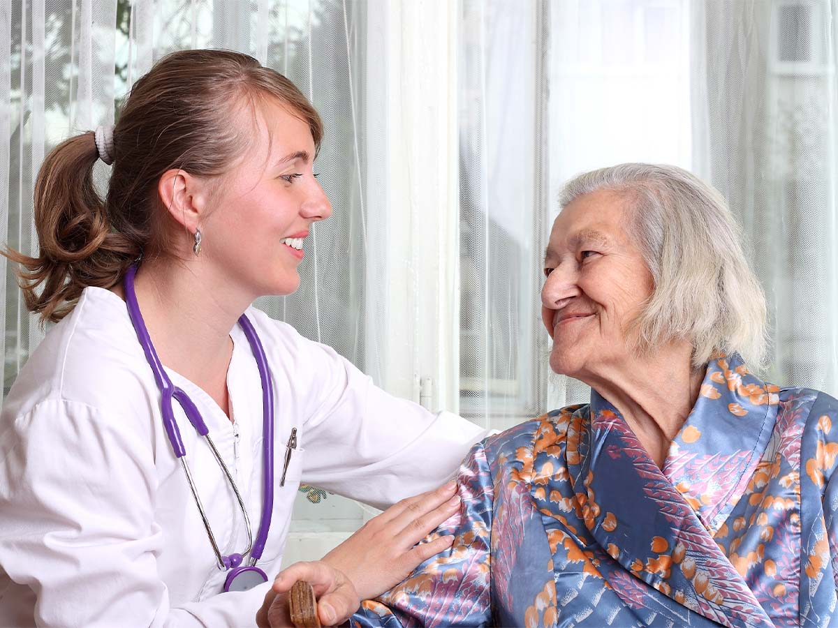 female nurse and female patient