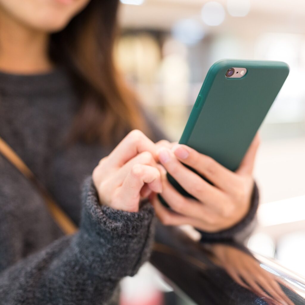 woman using phone