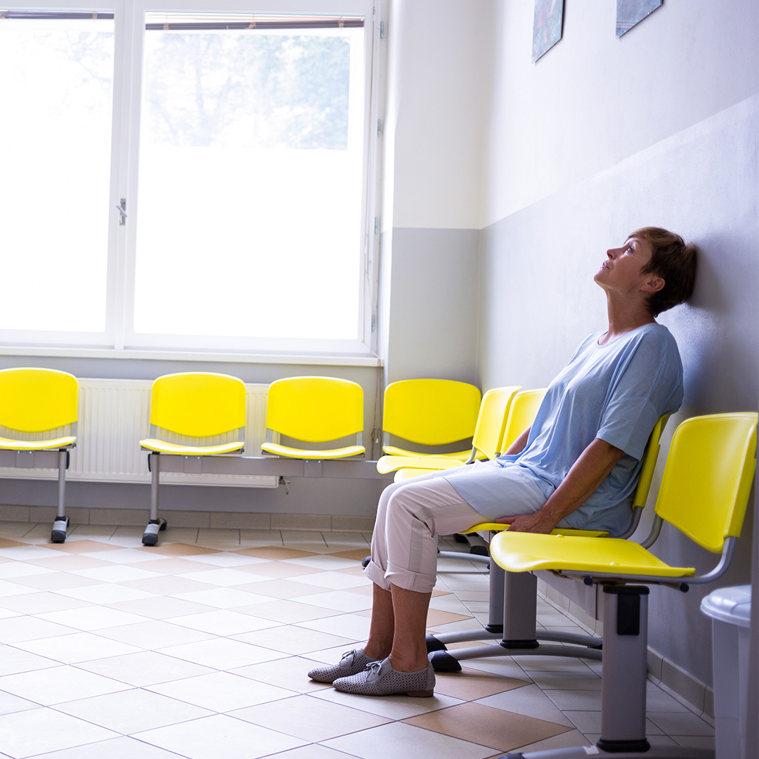 Person in a waiting room